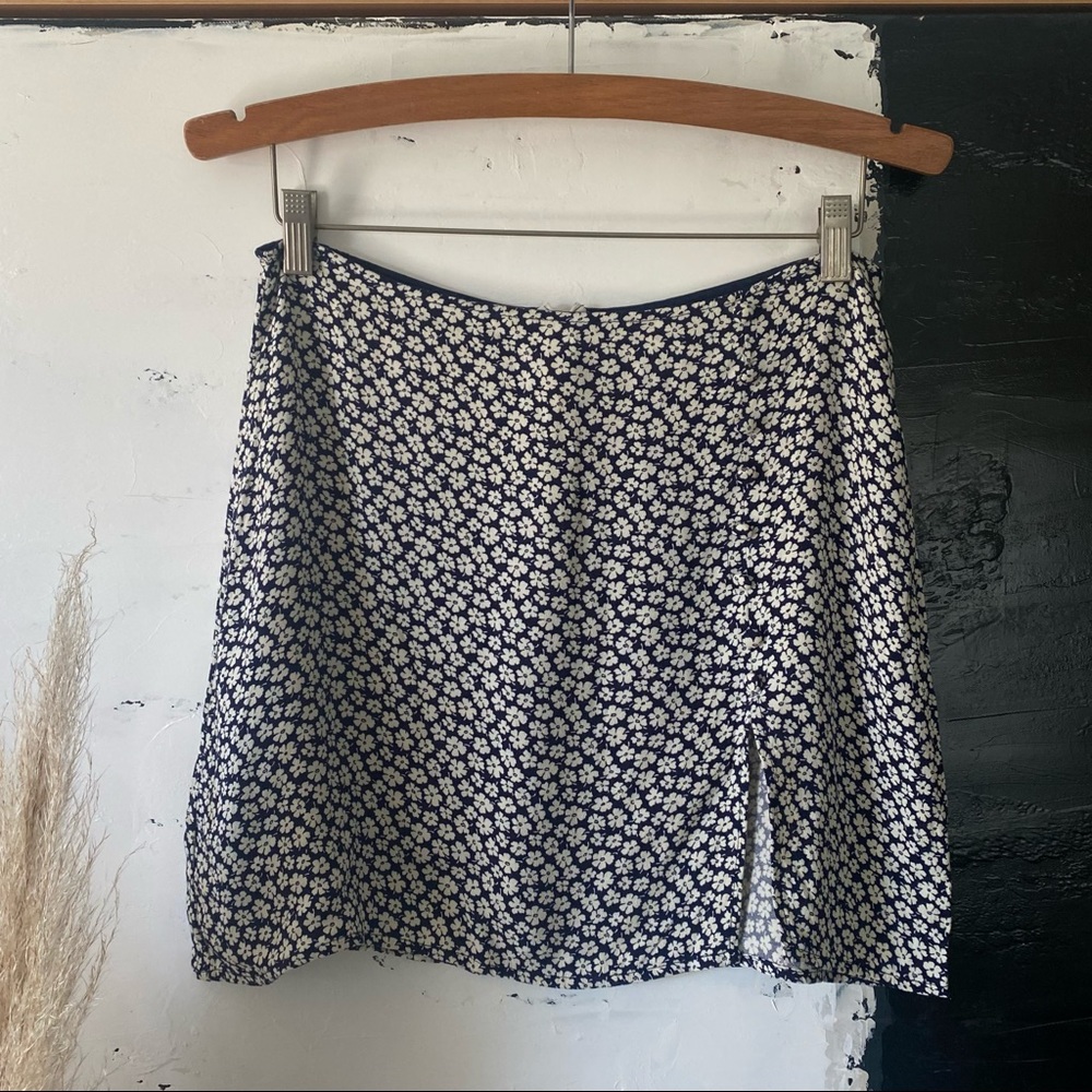 Reformation slit mini skirt